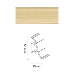 Soklová lišta DÖLLKEN SLK 50 - Jaseň Kryštál - W131 - 50x25x2500 mm (Vodeodolná)