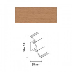 Soklová lišta DÖLLKEN SLK 50 - Buk Tmavý - W134 - 50x25x2500 mm (Vodeodolná)