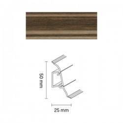 Soklová lišta DÖLLKEN SLK 50 - Wenge Kibolo - W181 - 50x25x2500 mm (Vodeodolná)