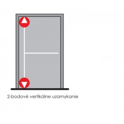 DA - Dvojbodové panikové kovanie na jednokrídlové dvere D1/1H-1D S - Strieborná