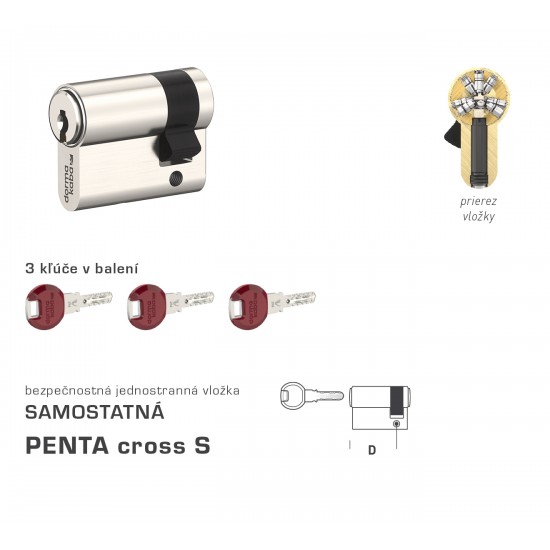 DK - PENTA cross S polvložka NIM - nikel matný DK - PENTA cross S polvložka NIM - nikel matný