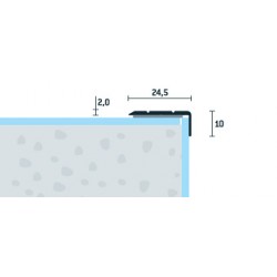 Schodová hrana samolepiaca brest rufa 24,5x10 mm