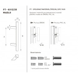 FT - MADLO kód 831Z 25x25 mm SP ks BIM - biela matná (FBO)