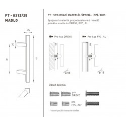 FT - MADLO kód 831Z 25x25 mm SP ks NEM - nerez matná (F60)