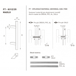 FT - MADLO kód 831Z 25x25 mm UN pár BIM - biela matná (FBO)