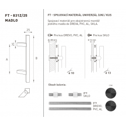 FT - MADLO kód 831Z 25x25 mm UN ks CIM - čierna matná (FNO)