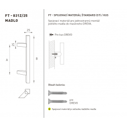 FT - MADLO kód 831Z 25x25 mm ST ks CIM - čierna matná (FNO)