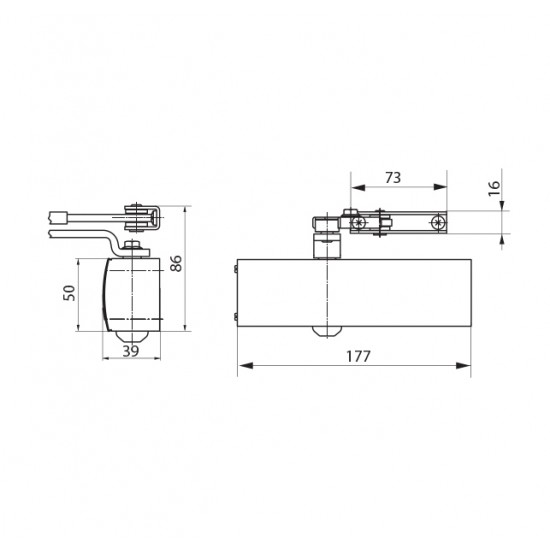 GZ - TS 1500 Ramienkový samozatvárač BIM - biela matná (RAL9016) GZ - TS 1500 Ramienkový samozatvárač BIM - biela matná (RAL9016)