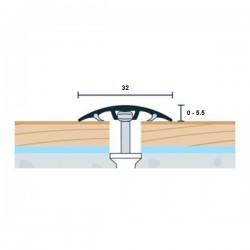 Prechodová lišta WELL bronzová matná 32 mm - nivelácia 0-5,5 mm