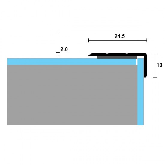 Schodová hrana samolepiaca zlatá matná - 24,5x10 mm Schodová hrana samolepiaca zlatá matná - 24,5x10 mm