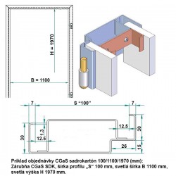 Oceľová Zárubňa CgAS 110/197 - Bez tesnenia - Prepravný náter (červenohnedá) - sadrokartón