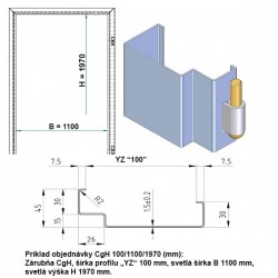 Oceľová Zárubňa CgH 110/197 - Bez tesnenia - Prepravný náter (červenohnedá) - murivo/tvárnica