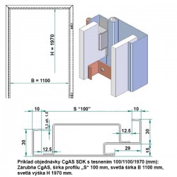 Oceľová Zárubňa CgAS 110/197 - S tesnením - RAL nástrek (komaxit) - sadrokartón