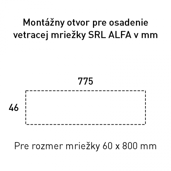 MP - Vetracia mriežka 60 x 800 mm STM - strieborná matná (F1) MP - Vetracia mriežka 60 x 800 mm STM - strieborná matná (F1)