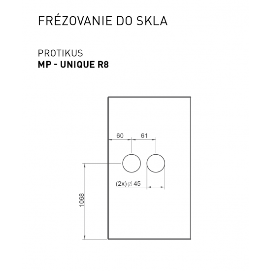 MP - UNIQUE R8 - Protikus k zámku na sklenené dvere CIM - čierna matná (PBK-MS)