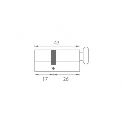MP - Cylindrická vložka s gombíkom pre kovanie na sklo NIM - nikel matný