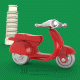 MTM - KĽÚČENKA - Moped červený 