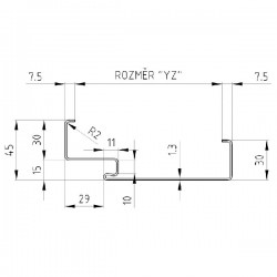 Protipožiarna zárubňa oceľová - murivo/tvárnica EI60, EW120 - 60/197 - S tesnením - Prepravný náter (červenohnedá)