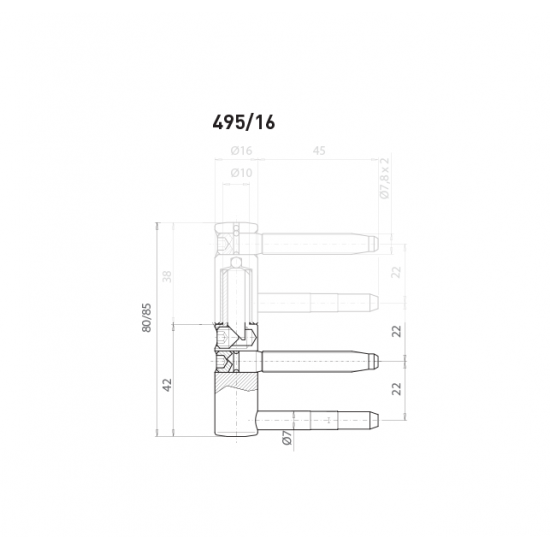 OV - Pánt nastaviteľný spodný 495/16 BRM - bronz matný OV - Pánt nastaviteľný spodný 495/16 BRM - bronz matný