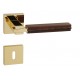 Kľučka na dvere LI - ELLE PELLE - HR OZ/HK - Pozlátené (24 karátové zlato) / hnedá koža