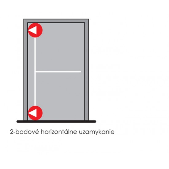 DA - Dvojbodové panikové kovanie s bočnou západkou na jednokrídlové dvere D1/2B S - Strieborná DA - Dvojbodové panikové kovanie s bočnou západkou na jednokrídlové dvere D1/2B S - Strieborná