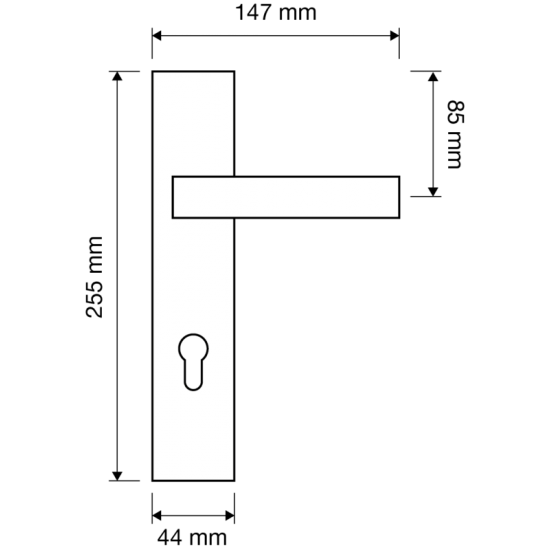 Kľučka na dvere LI - ELLE PELLE OC/CK - Chróm lesklý / čierna koža
