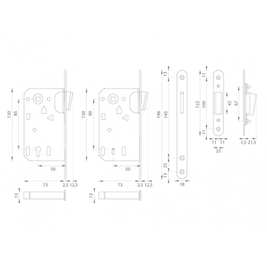 TI - Magnetický zámok 2867 BB OC - Chróm lesklý TI - Magnetický zámok 2867 BB OC - Chróm lesklý