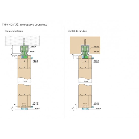 SC - POSUVNÝ SYSTÉM 100 FOLDING DOOR 60 KG SC - POSUVNÝ SYSTÉM 100 FOLDING DOOR 60 KG