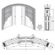 Stavebné puzdro ECLISSE CIRCULAR dvojkrídlové 1400 mm (2000/2100 mm x 125 mm) - Murivo