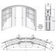 Stavebné puzdro ECLISSE CIRCULAR dvojkrídlové 1200 mm (2000/2100 mm x 125 mm) - Sadrokartón