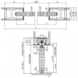 Stavebné puzdro JAP 712 AKTIVE KOMFORT dvojkrídlové 2250 mm (1970/2100 mm x 125 mm) - Murivo