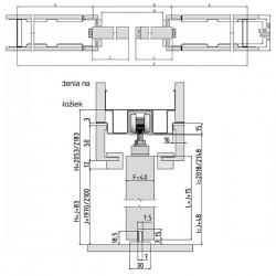 Stavebné puzdro JAP 711 LATENTE KOMFORT dvojkrídlové 1650 mm (1970/2100 mm x 125/150 mm) - Murivo