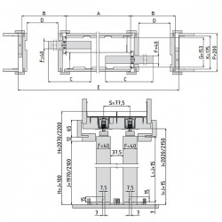 Stavebné puzdro JAP 730 NORMA PARALLEL dvojkrídlové 2250 mm (1970/2100 mm x 200 mm) - Murivo