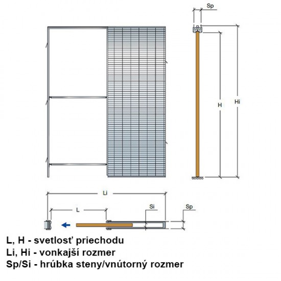 Stavebné puzdro Jednokrídlové - Scrigno Stech - Murivo - 600x2100x125 mm