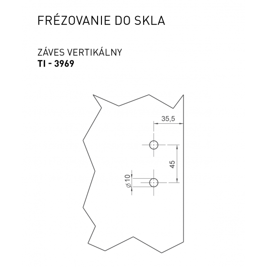 TI - Pánt na sklo vertikálny 3696 CIM - čierna matná (153) TI - Pánt na sklo vertikálny 3696 CIM - čierna matná (153)