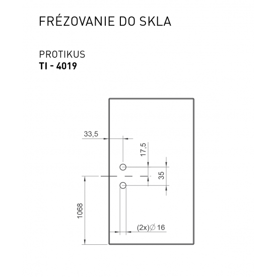 TI - Protikus pre zámok na sklo 4019 CHL - chróm lesklý (03)