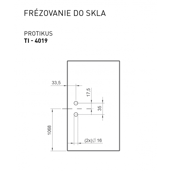 TI - Protikus pre zámok na sklo 4019 CHM - chróm matný (96)