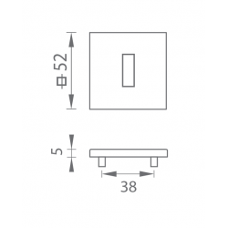TI - ROZETA - HR 5S MEL PVD - meď lesklá PVD (161)