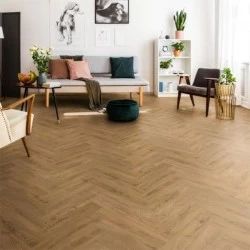 Laminátová Podlaha KRONO (1590476) Herringbone 8 - Dub Inca Carpenter- 630x126 mm - HO 8 mm AC5/32 4V - rybia kosť - 1clic2go pure+