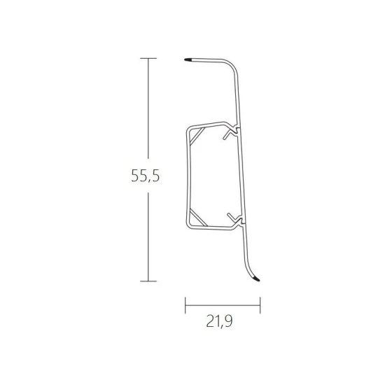 Soklová lišta Vox ESQERO DUO Biela 650 55x22x2500 mm