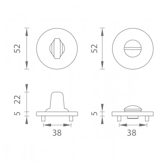 AS - ROZETA - R 5S ZLM - zlatá matná (KG)