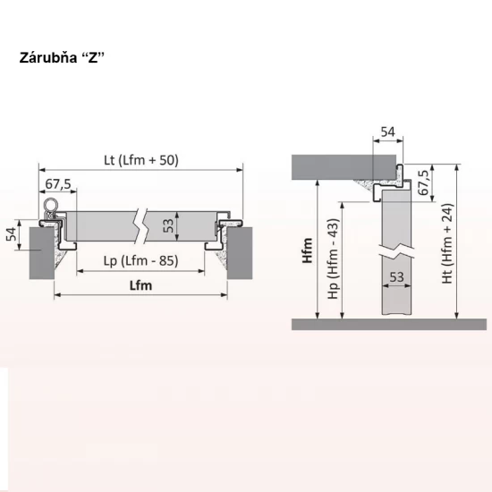 Jednokrídlové oceľové dvere Endoors - sv. prechod výška 2107 mm + Zárubňa (reverzibilné)
