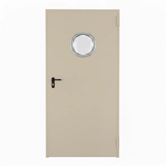 Presklené oceľové protipožiarne dvere Endoors (okienko d - 280 mm) - SK norma - EW/EI 120 - D1 + Zárubňa + certifikát