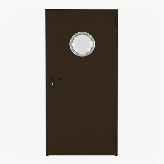 Presklené oceľové protipožiarne dvere Endoors (okienko d - 280 mm) - SK norma - EW/EI 60 - D1 + Zárubňa + certifikát