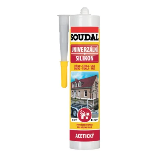 Silikón Soudal univerzálny biely 280 ml acetátový (EAN 5411183005686)