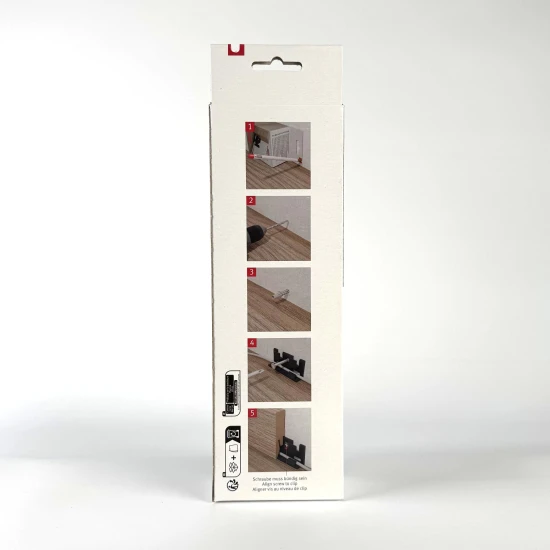 Úchyt na soklové lišty Egger hranaté 6 a 8 cm, CLIP HOLDER (30 ks/bal + skrutky + hmoždinky)