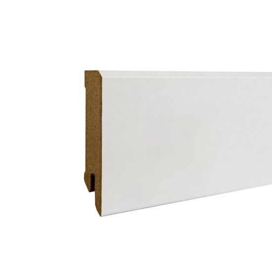 Lišta soklová SOLIDSTEP 60 hranatá MDF fólia Biela pretierateľná 60x15x2400 mm
