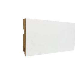 Lišta soklová SOLIDSTEP 80 hranatá MDF fólia Biela pretierateľná 80x14x2400 mm