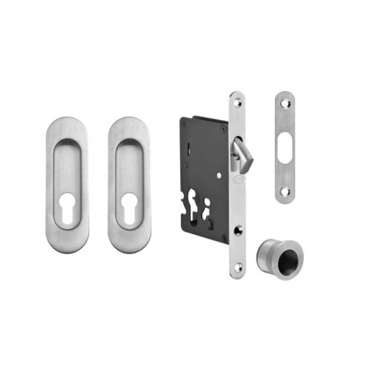 FT - Set na posuvné dvere oválny - PZ/D NEM - nerez matná (F60)