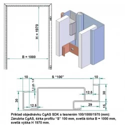 Oceľová Zárubňa CgAS 100/197 - S tesnením - Prepravný náter (červenohnedá) - sadrokartón